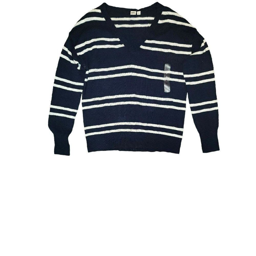 GAP V-Neck Slub Stripe Sweater Women's Sz Medium